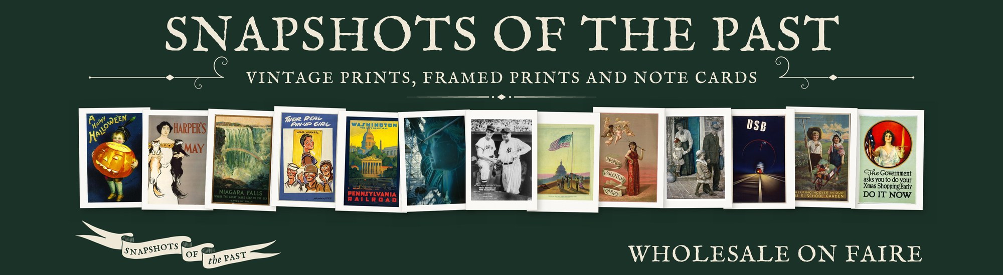 Snapshots of the Past: vintage prints, framed prints and note cards