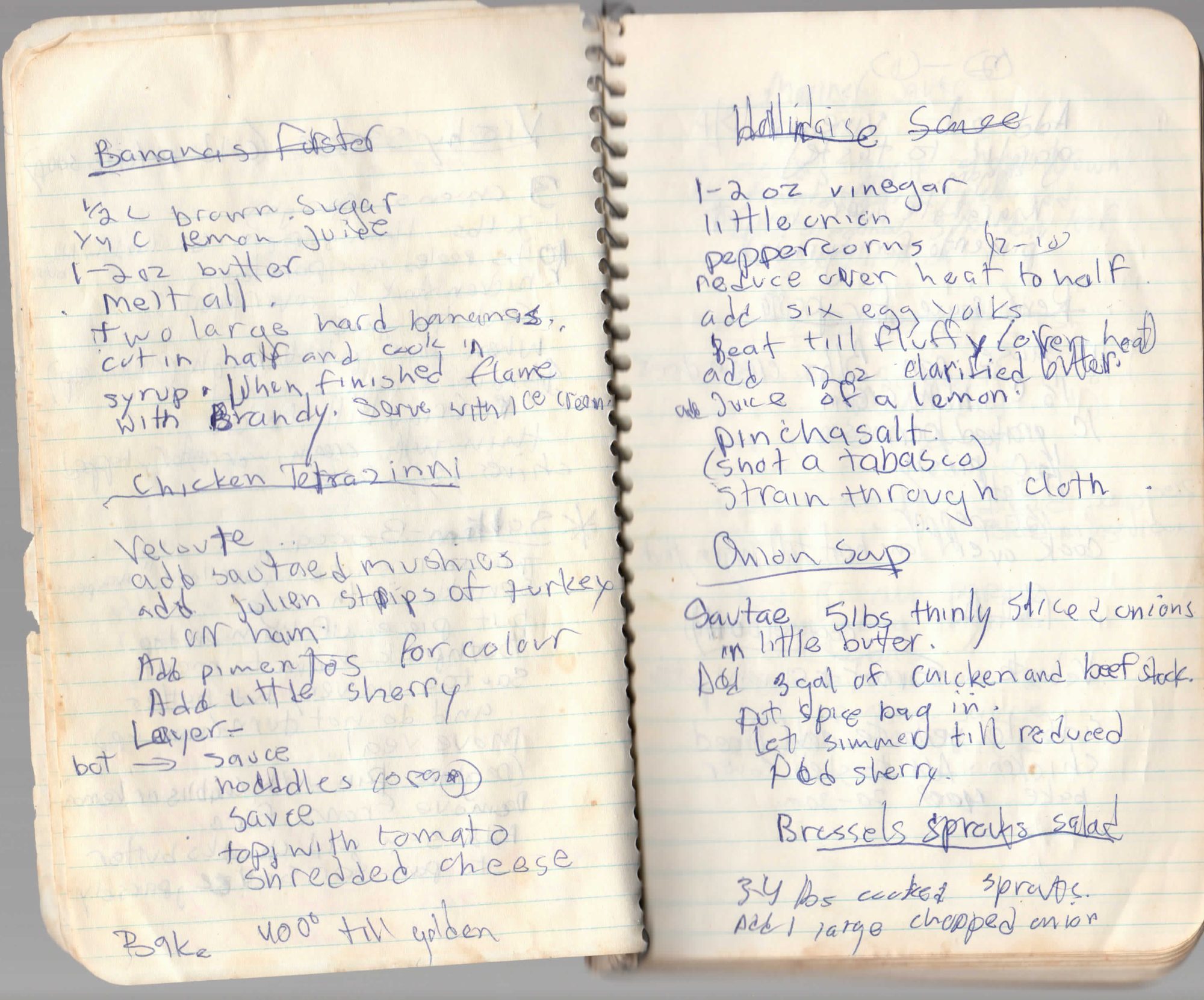 Handwritten notebook page 5, showing Brussels Sprouts Salad