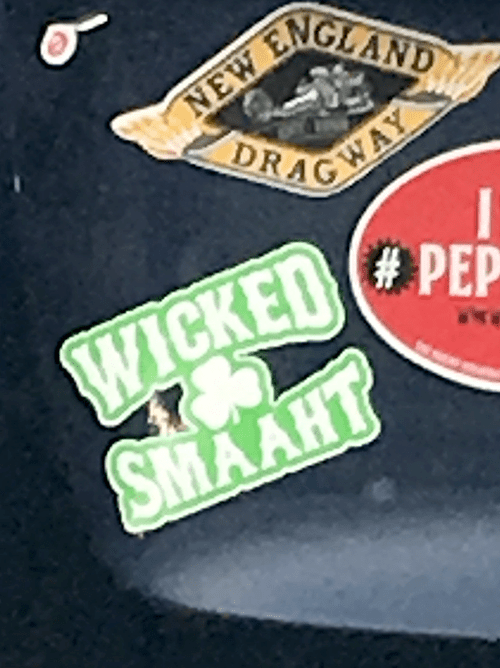 "Wicked smaaht" shamrock sticker