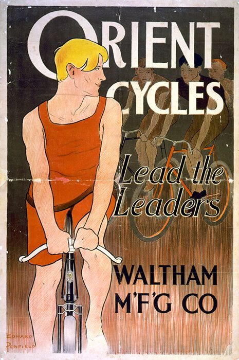 Orient Cycles "Lead the Leaders" poster, Waltham Mfg. Co.
