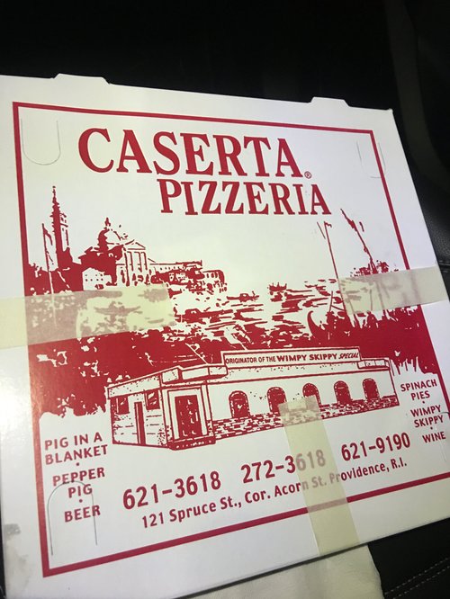 Caserta Pizzeria pizza box, Providence, R.I.