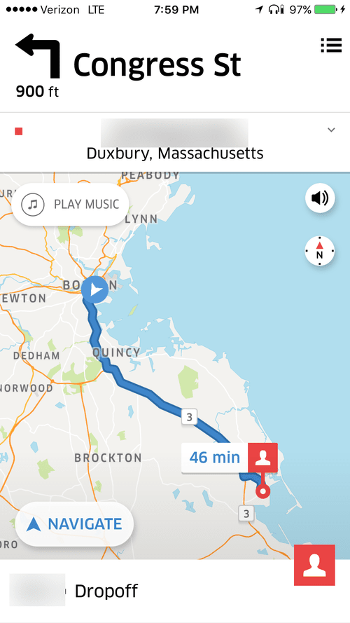 Navigation to Duxbury, MA, 46 minutes away
