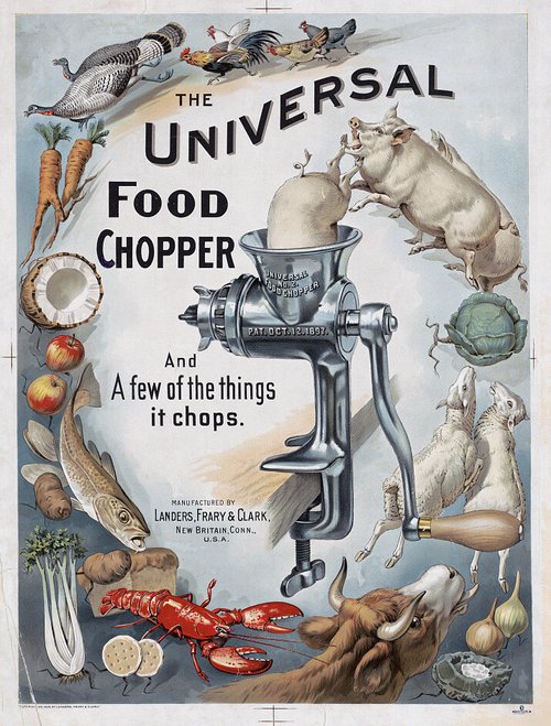 Vintage ad for the Universal Food Chopper