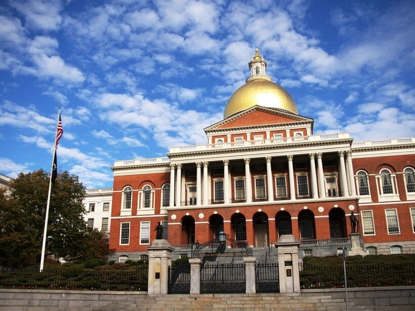 Massachusetts State House with its gold dome