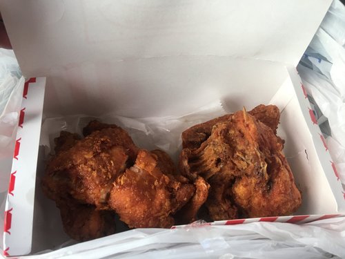 Fried chicken in a takeout box