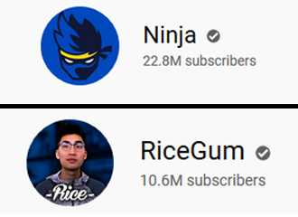 Ninja vs. Ricegum on YouTube