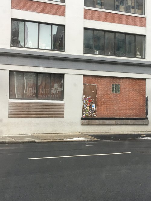 Trillium Brewing building on a city street