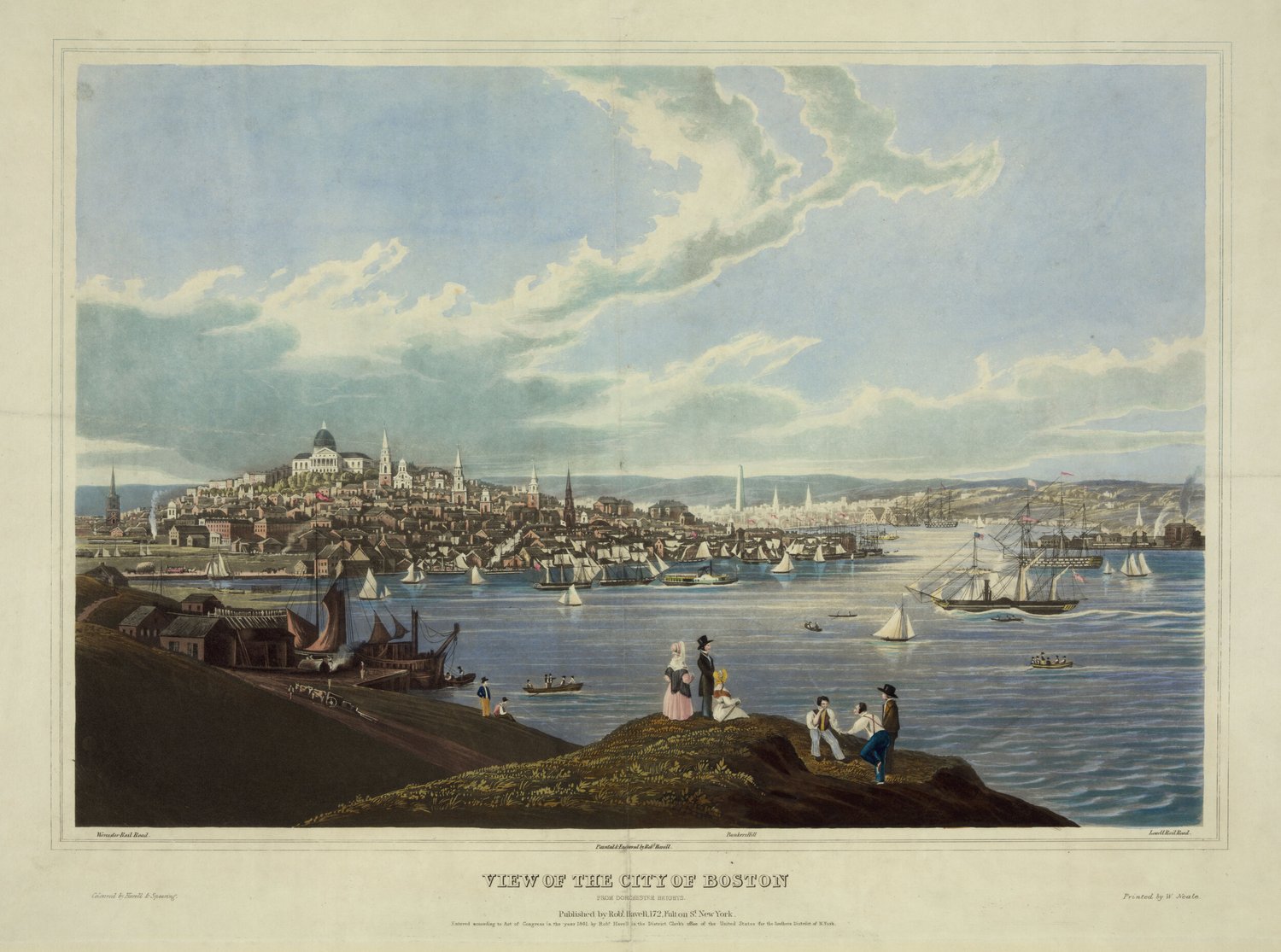 View of the City of Boston from Dorchester Heights, 1841 (Library of Congress)
