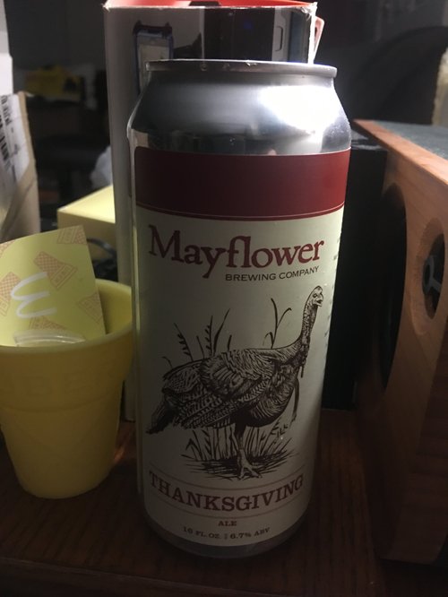 Can of Mayflower Brewing Company Thanksgiving Ale