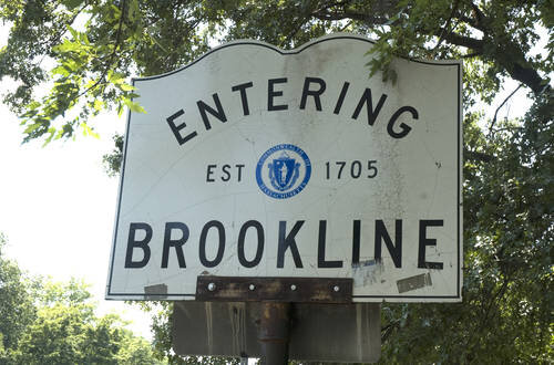 "Entering Brookline, est. 1705" town sign