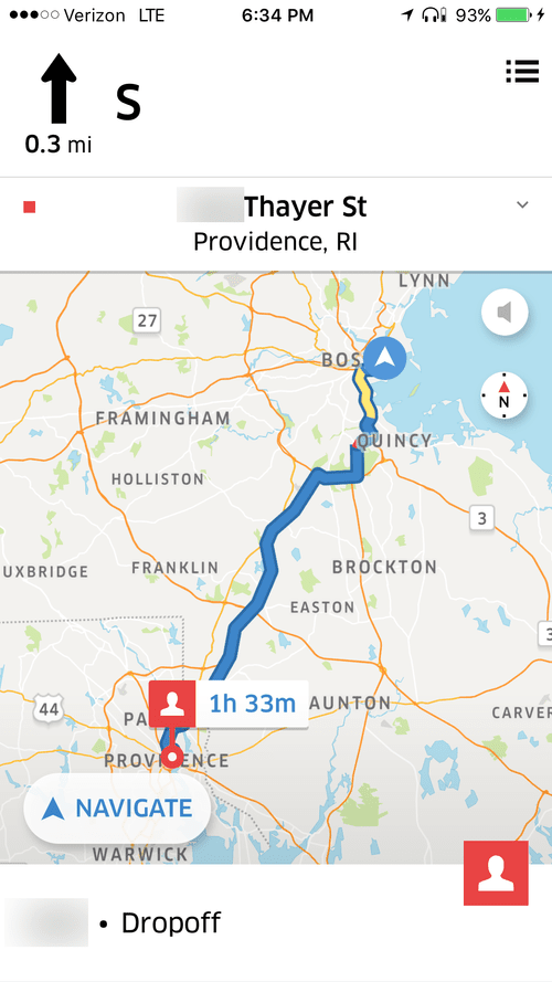 Navigation to Thayer Street, Providence, RI, 1 h 33 min away