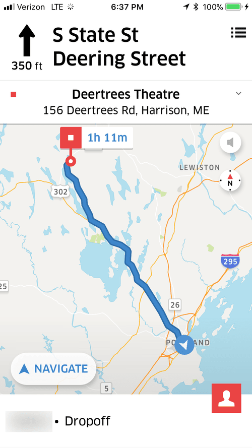 Navigation to Deertrees Theatre in Harrison, ME, 1 h 11 min away