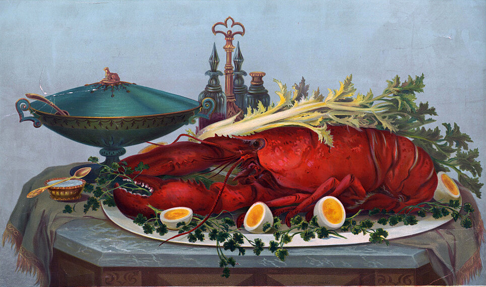 “Lobster, eggs, celery, etc. “, L. Prang., Boston, MA, 1877 (Library of Congress)_