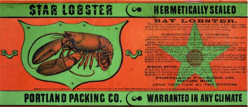 Star Lobster can label from the Portland Packing Co.
