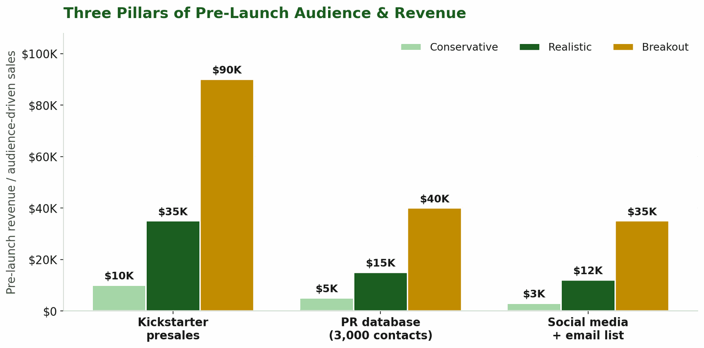 Chart: 3 pillars of pre-launch revenue