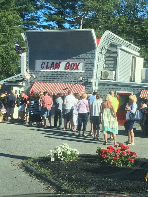 Long line outside The Clam Box