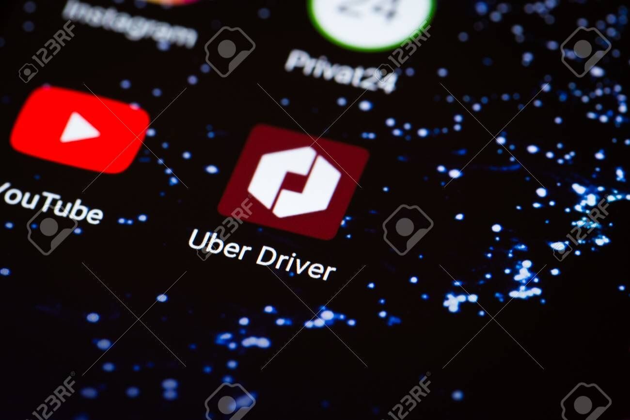 Uber Driver app icon on a phone screen
