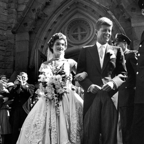 John and Jacqueline Kennedy leaving the church after their wedding