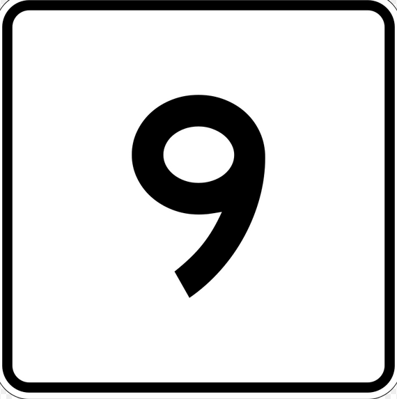 Route 9 highway sign